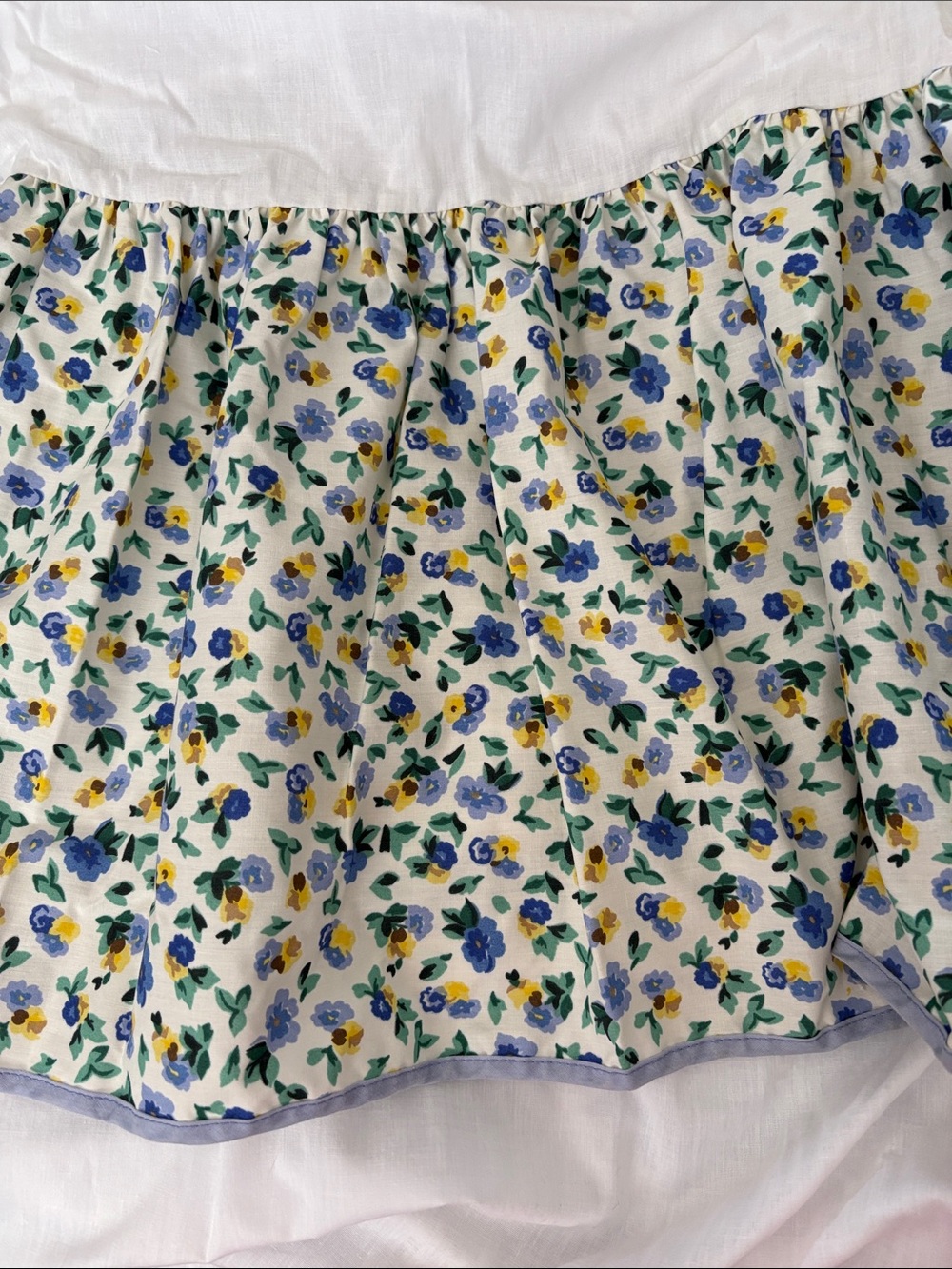 Vintage 80s 90s Laura Ashley Polyanthus King Bed Skirt and 2 Pillow Shams